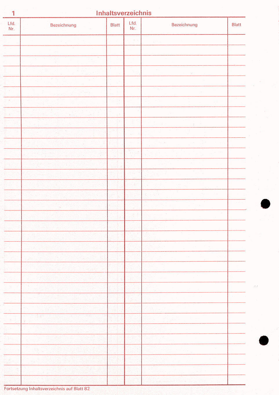 Dienstbuch Innenseite