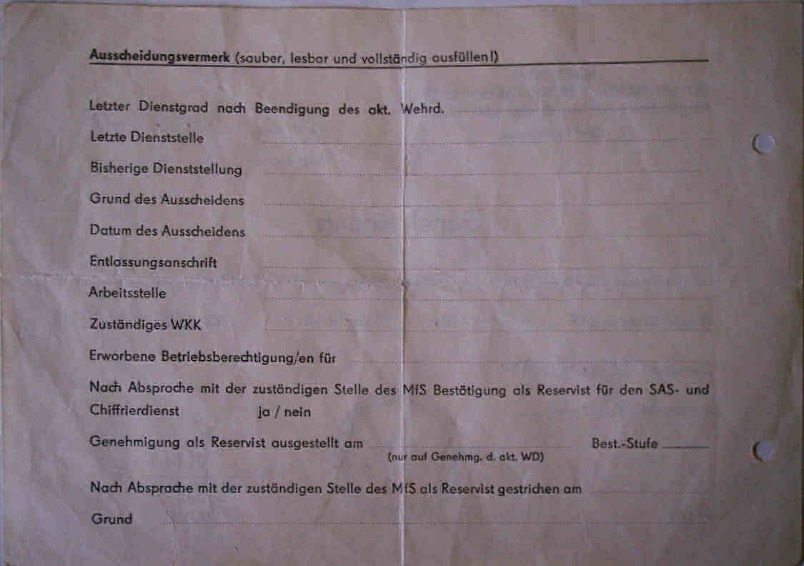 Bestätigung Rückseite