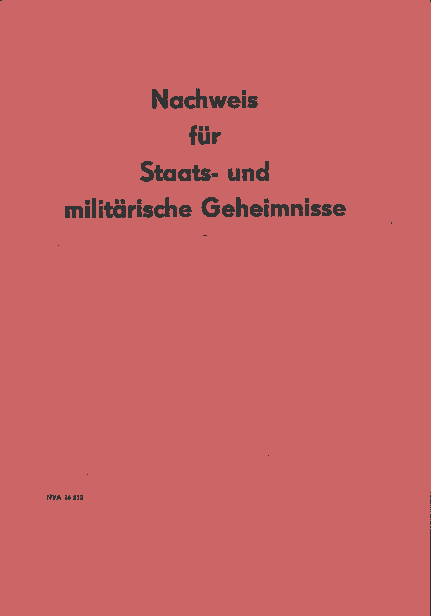 Nachweisheft Staatsgeheimnisse