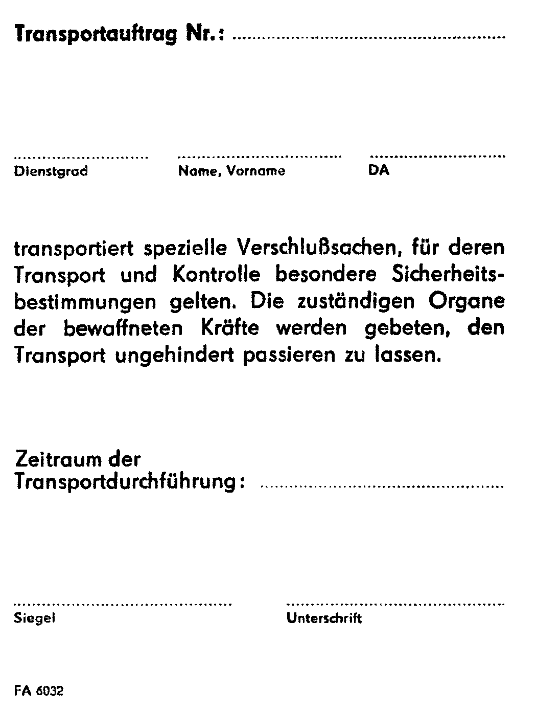 Transportauftrag