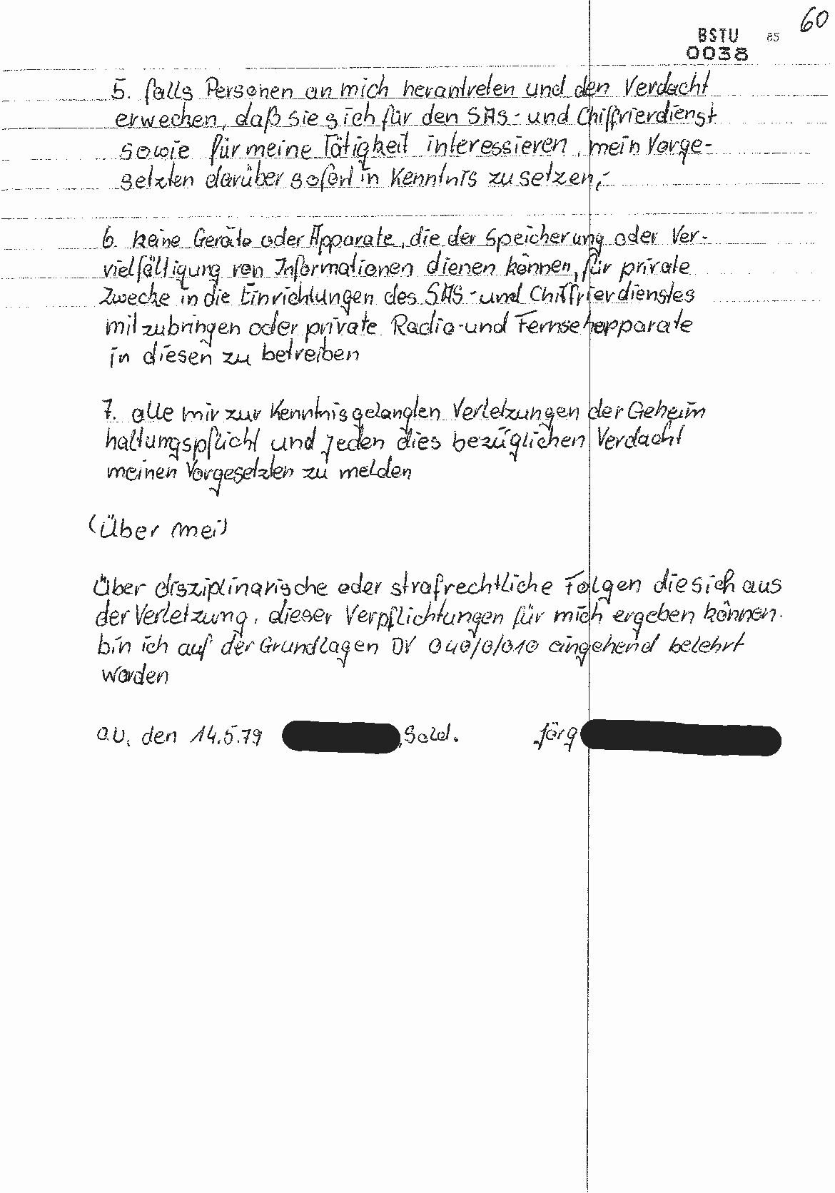 Verpflichtungserklärung handschriftlich Seite 2