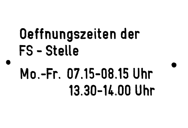 Öffnungszeiten Fernschreibstelle