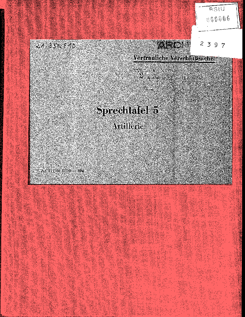 Vorderseite der Mappe Sprechtafel