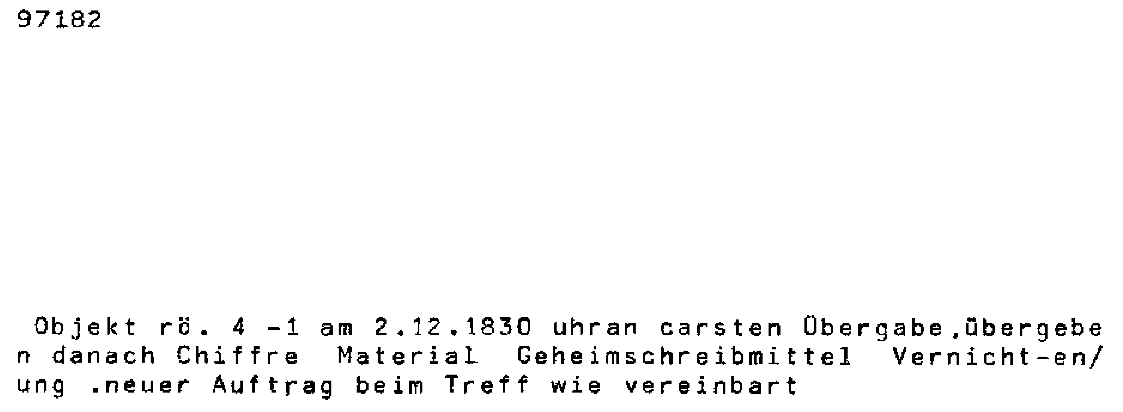 Dechiffriert mit Codebuch
