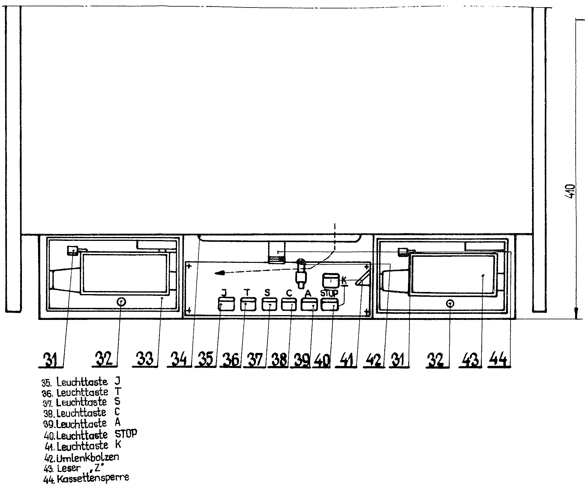 TgS-1M Zeichnung, Ansicht Bedienelemente