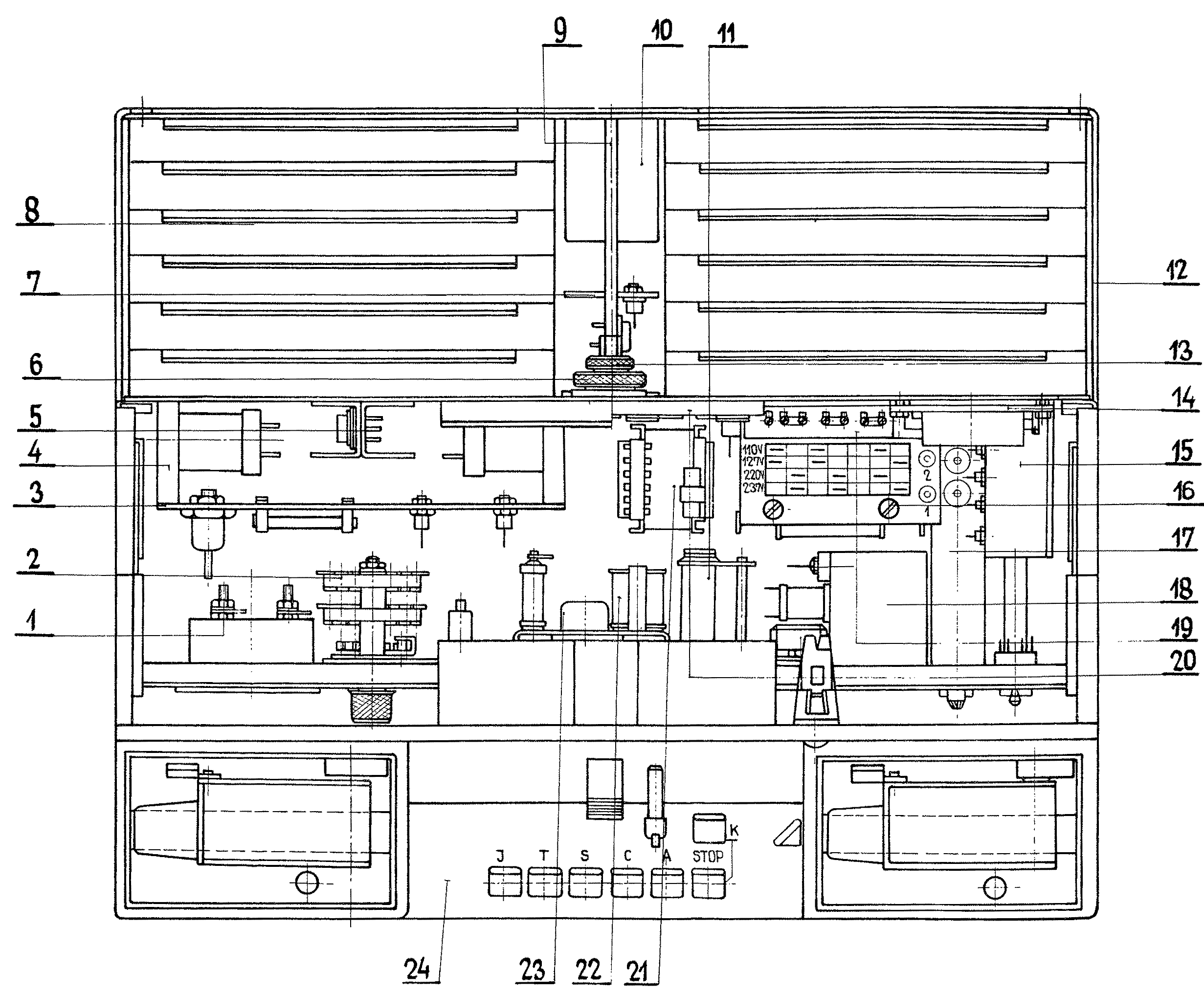 TgS-1M Zeichnung, Innenansicht